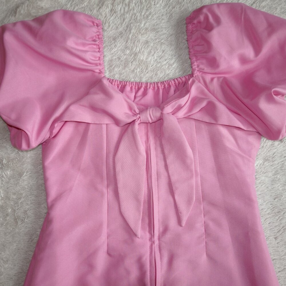 Girls Size 14 GB Girls Pink Puff-Sleeve Empire Waist Dress, Like New - Picture 9 of 10